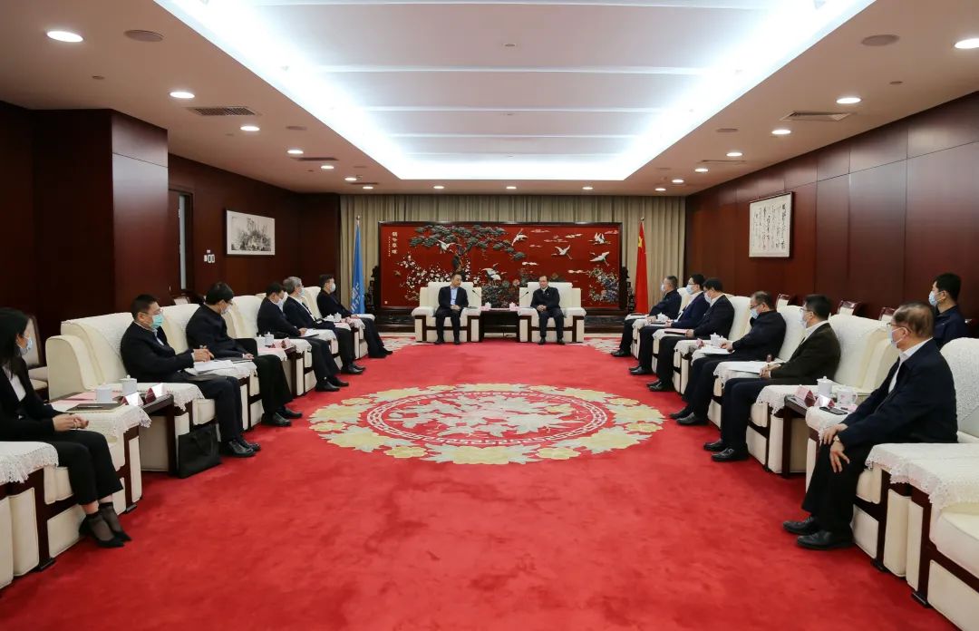 中國(guó)華電董事長(zhǎng)江毅、總經(jīng)理葉向東會(huì)見(jiàn)中國(guó)大唐董事長(zhǎng)鄒磊、總經(jīng)理劉明勝