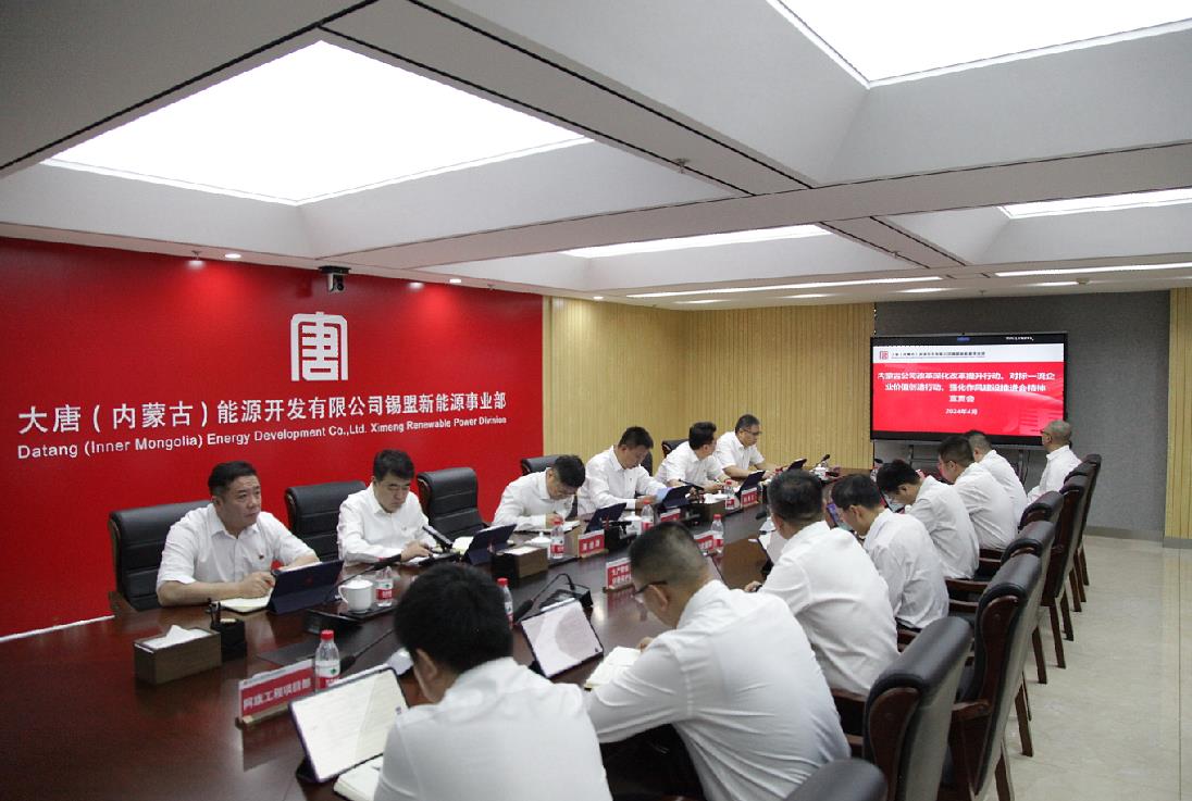 大唐錫盟新能源事業(yè)部召開內(nèi)蒙古公司改革深化提升行動、對標(biāo)一流企業(yè)價值創(chuàng)造行動、強化作風(fēng)建設(shè)會議精神宣貫會