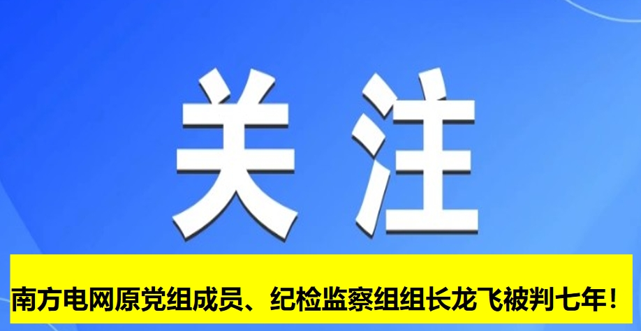 南方電網(wǎng)原黨組成員、紀(jì)檢監(jiān)察組組長(zhǎng)龍飛被判七年！